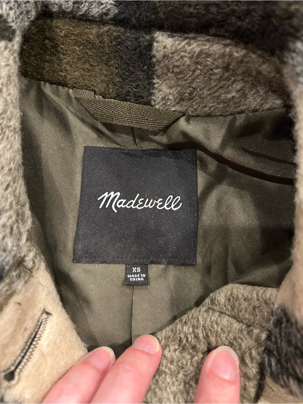 Madewell Belrose Shirt Jacket Shacket Size XS Maran Plaid Wool Blend Oversized - Picture 3 of 9